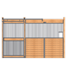 12 Foot Standard Stall Front with Full Grill Door and Feed Opening